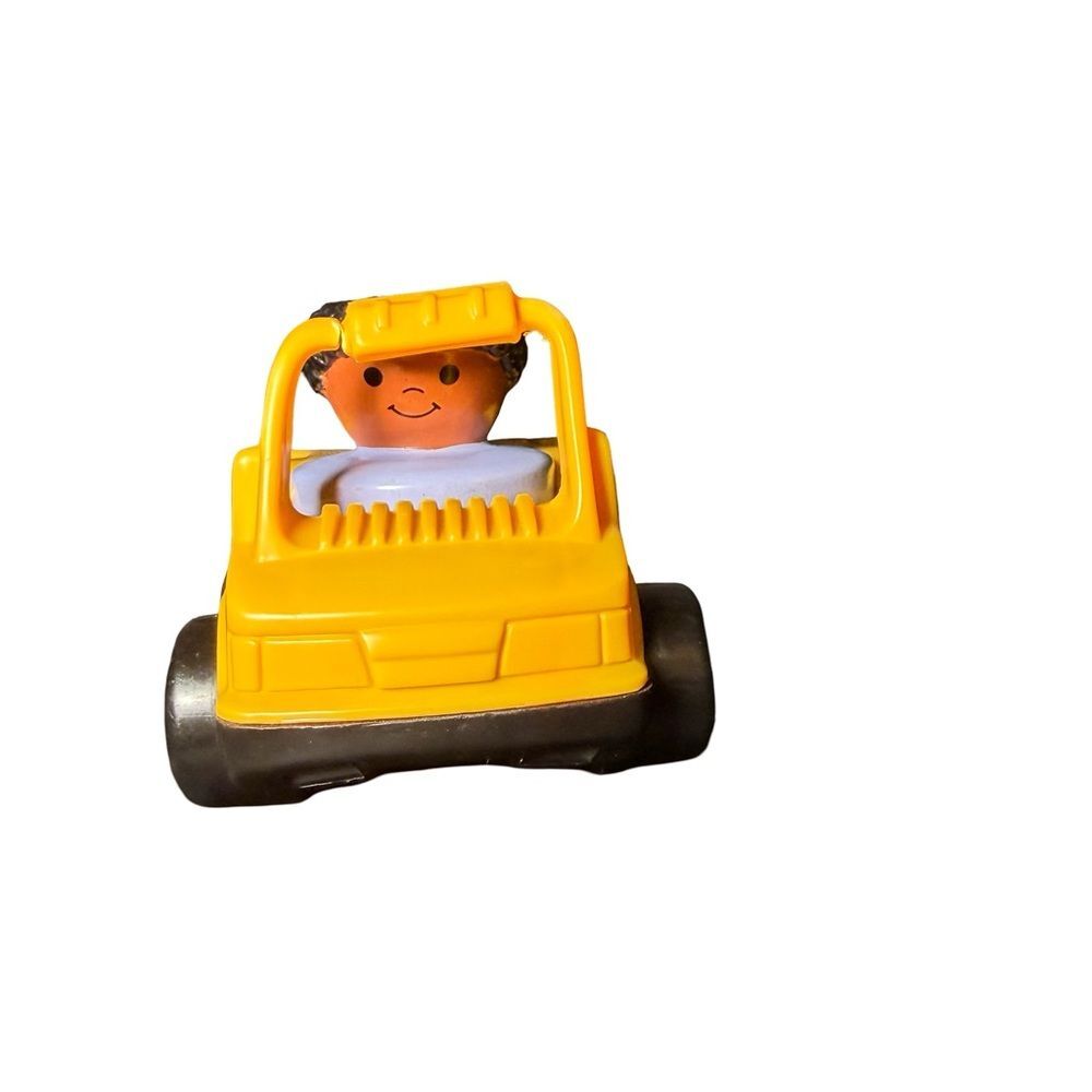 Vtg Fisher Price Little People Chunky 1990s Tow Truck w/ AA Purple Figure